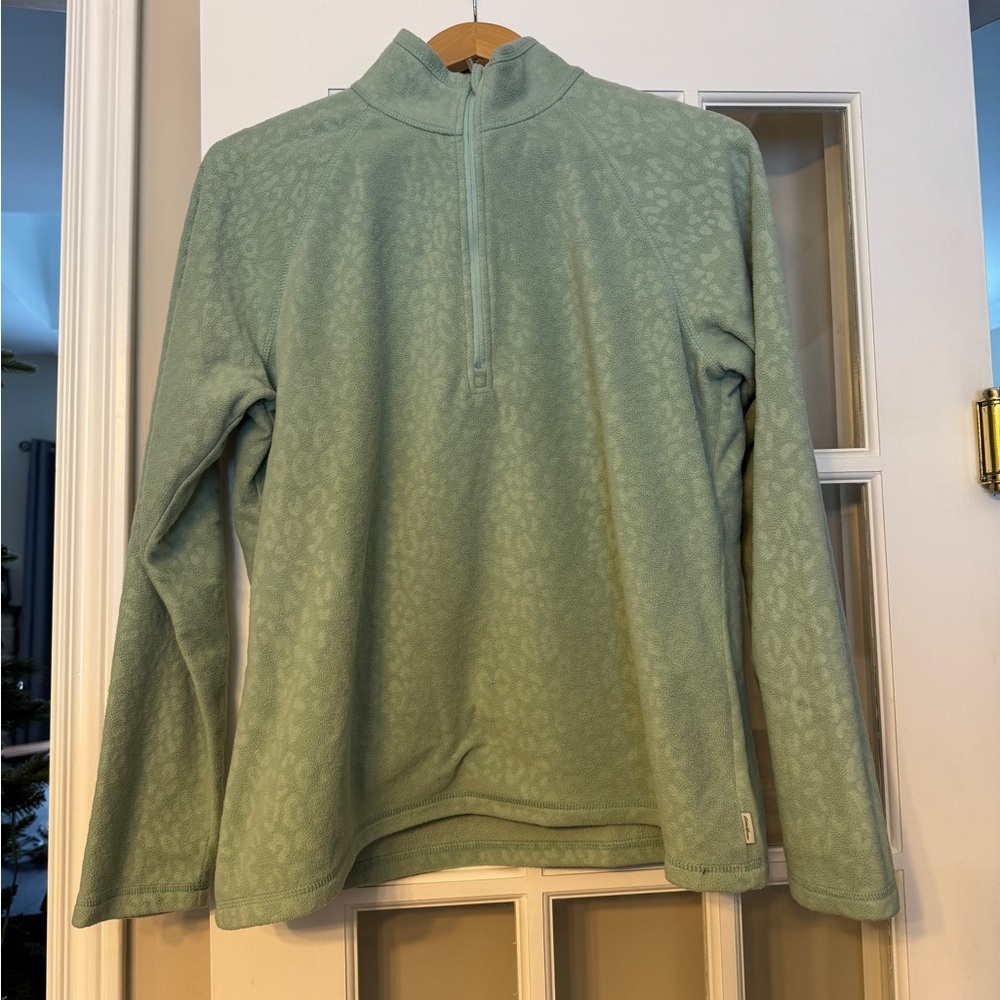 Eddie Bauer Sage Green Quarter-Zip Pullover